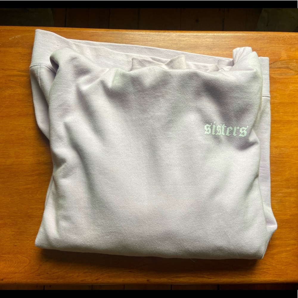 Sisters Apparel Repeating Lavender Hoodie - Large
